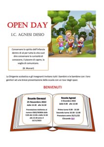 open day scuole primarie Gavazzi-Agnesi 